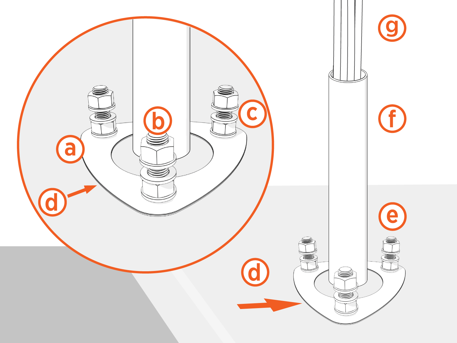 Labeled diagram of product, tools or parts.