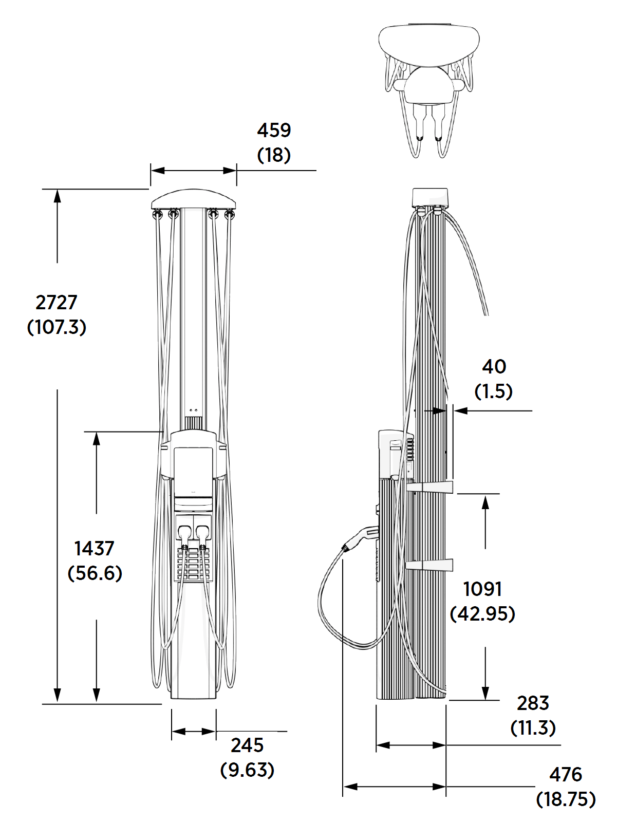 Labeled diagram of product, tools or parts.