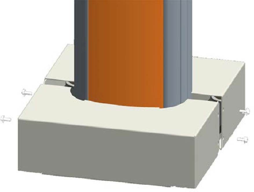 Pedestal cover without CMK.