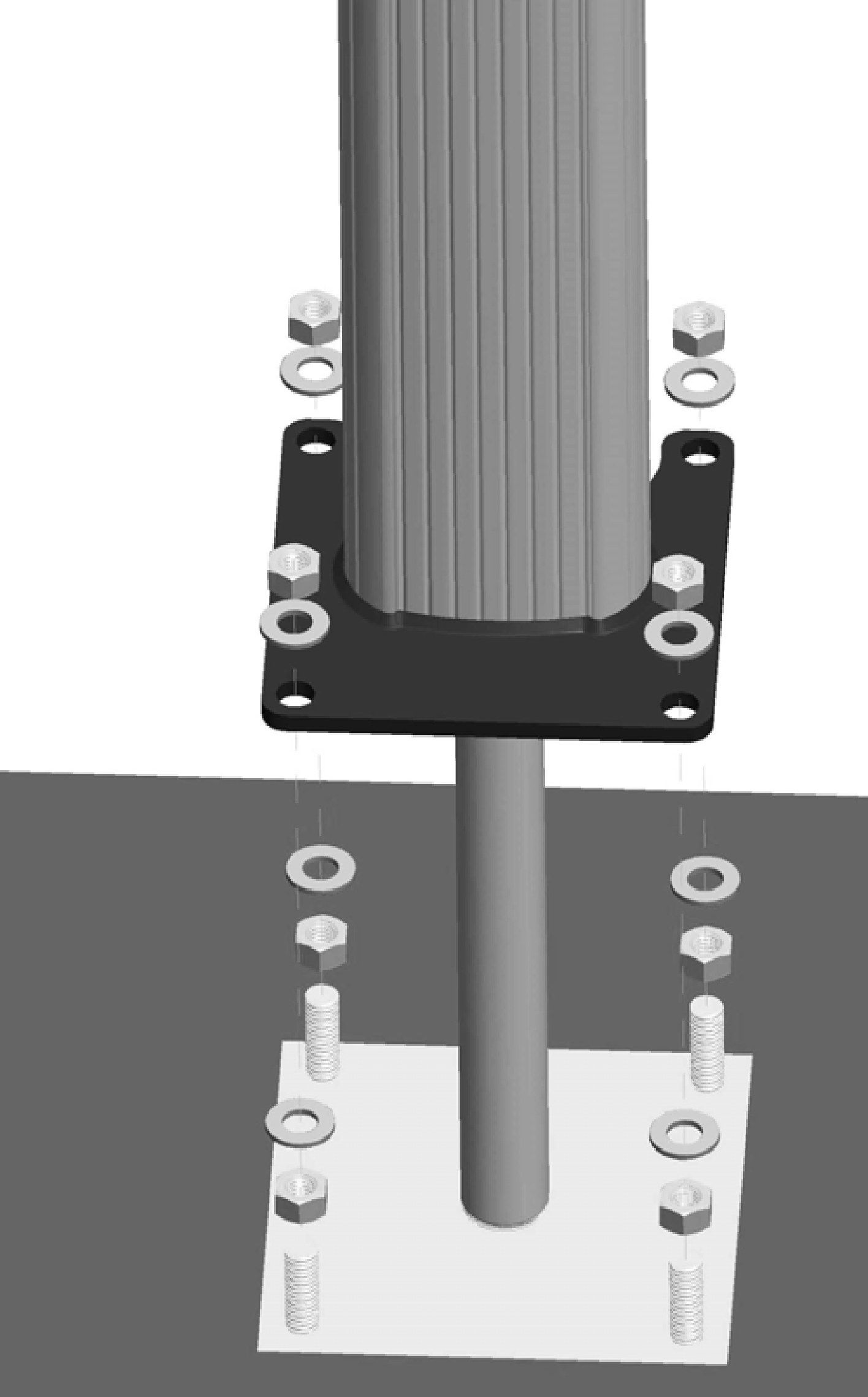 Pedestal installation.