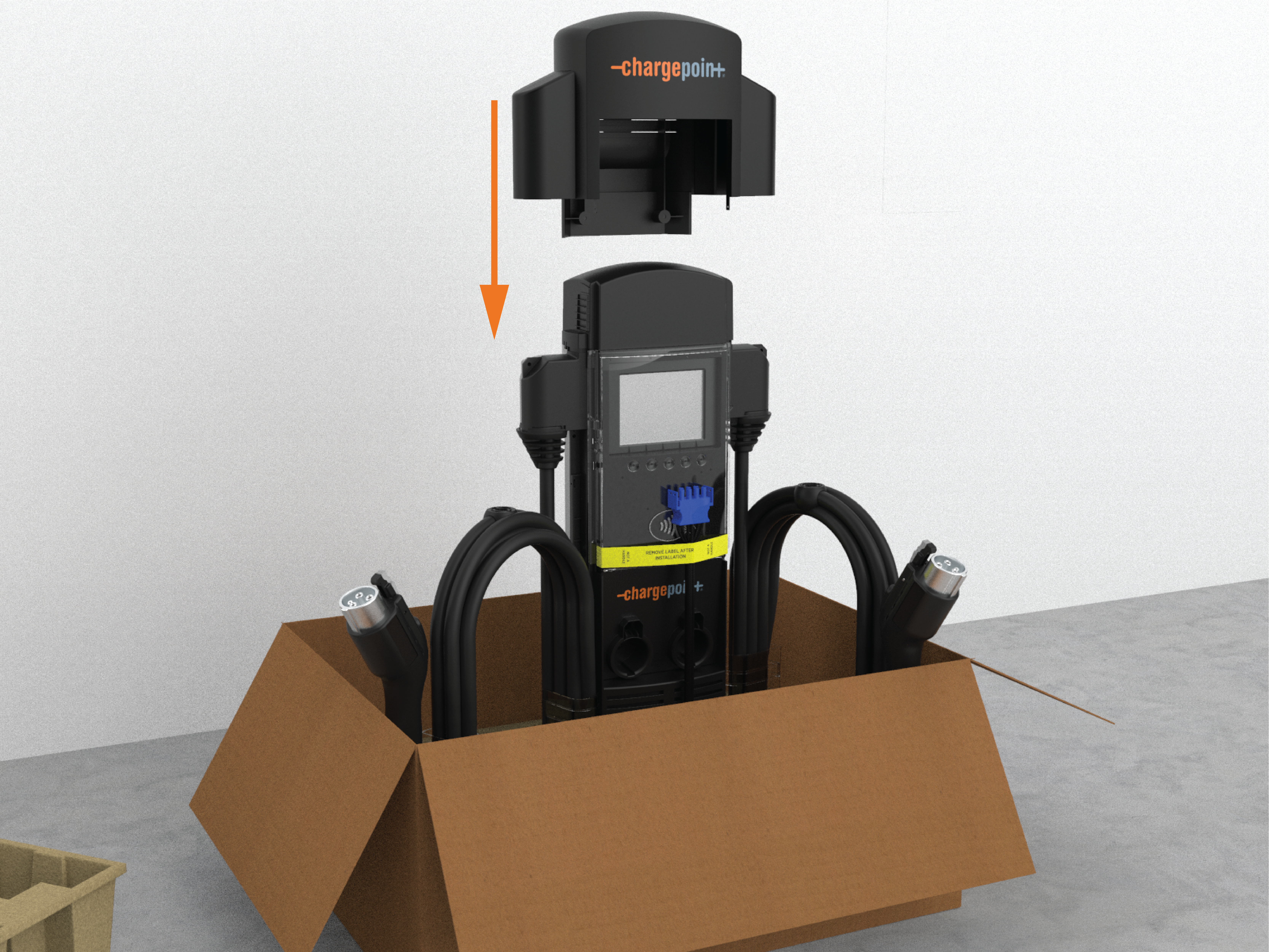 Slide the top cap onto the head assembly