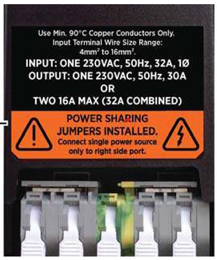 Electric Rating Label on the Terminal Block Cover