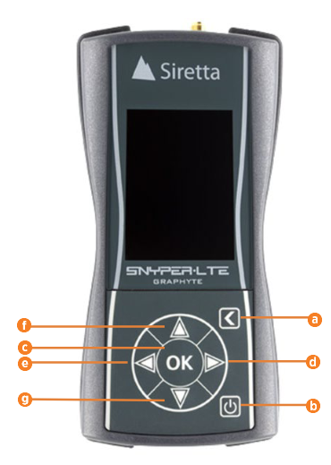 siretta device with callouts for its different buttons