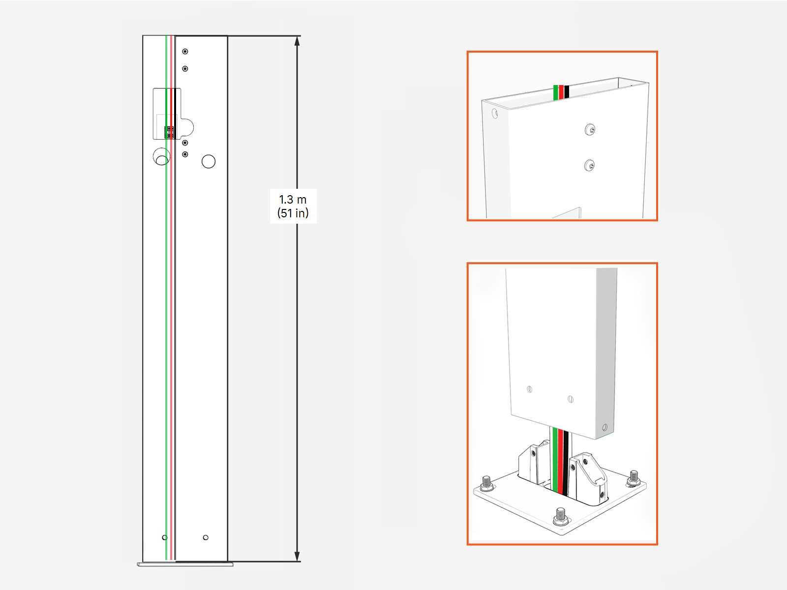Labeled diagram of product, tools or parts.