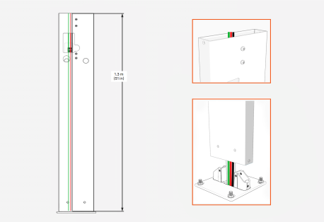 Labeled diagram of product, tools or parts.