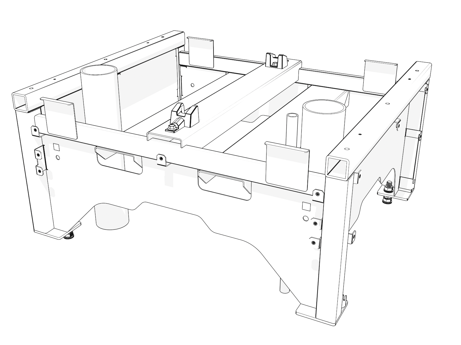 Uninstall three nuts and bolts from each gland plate. Remove the gland plates temporarily.