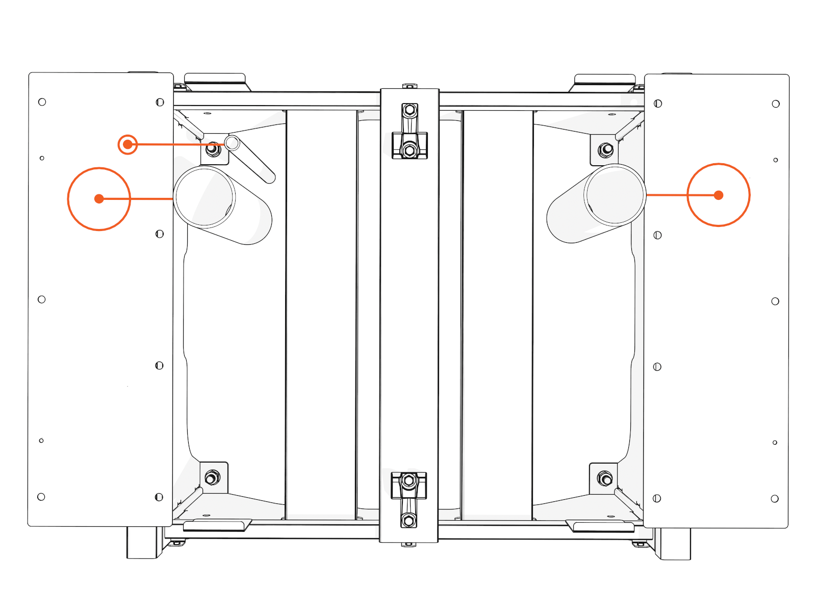 Mark a pilot point on the gland plates.