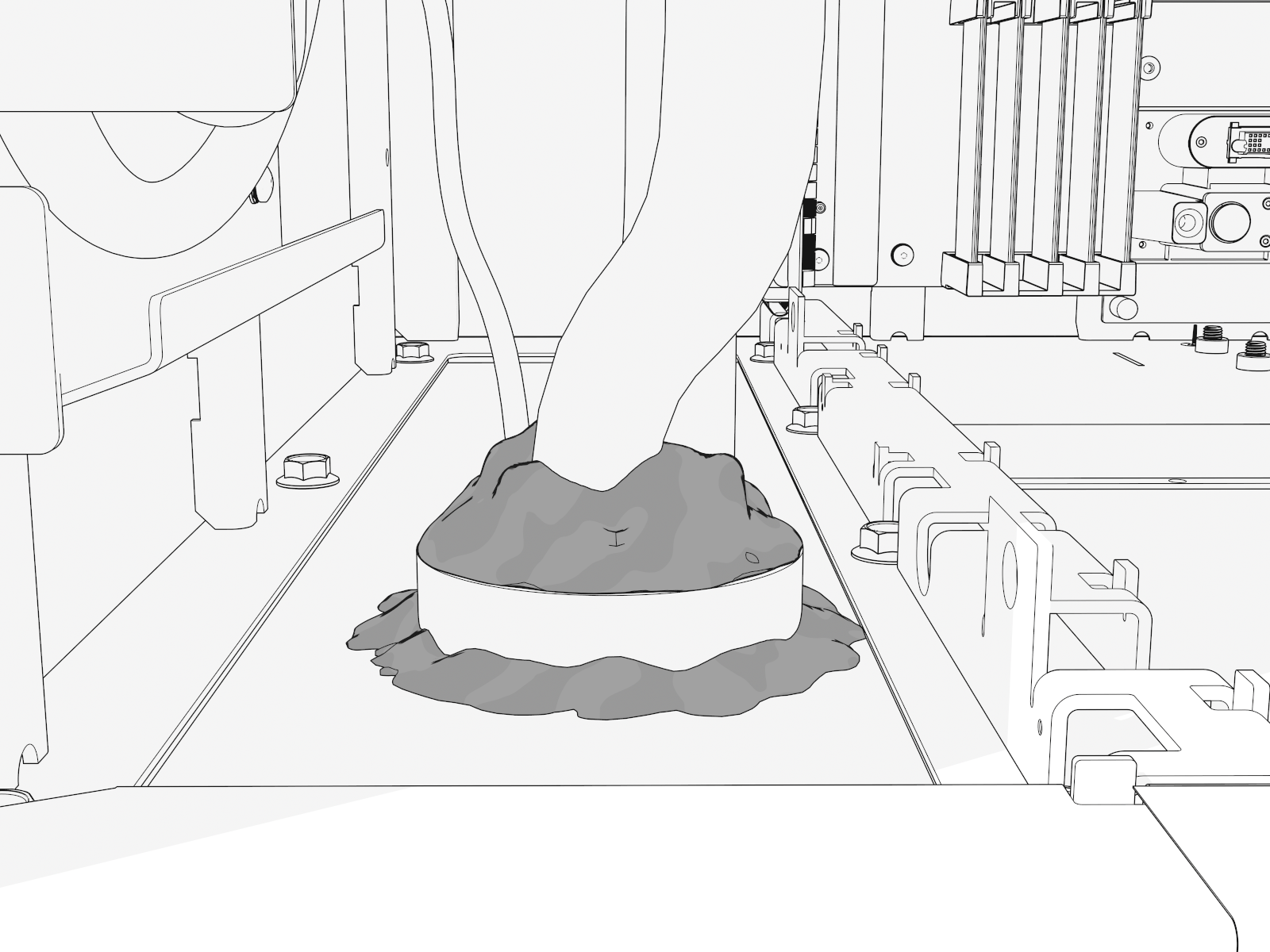 Use the duct seal compound to seal the conduits around and to the gland plates.