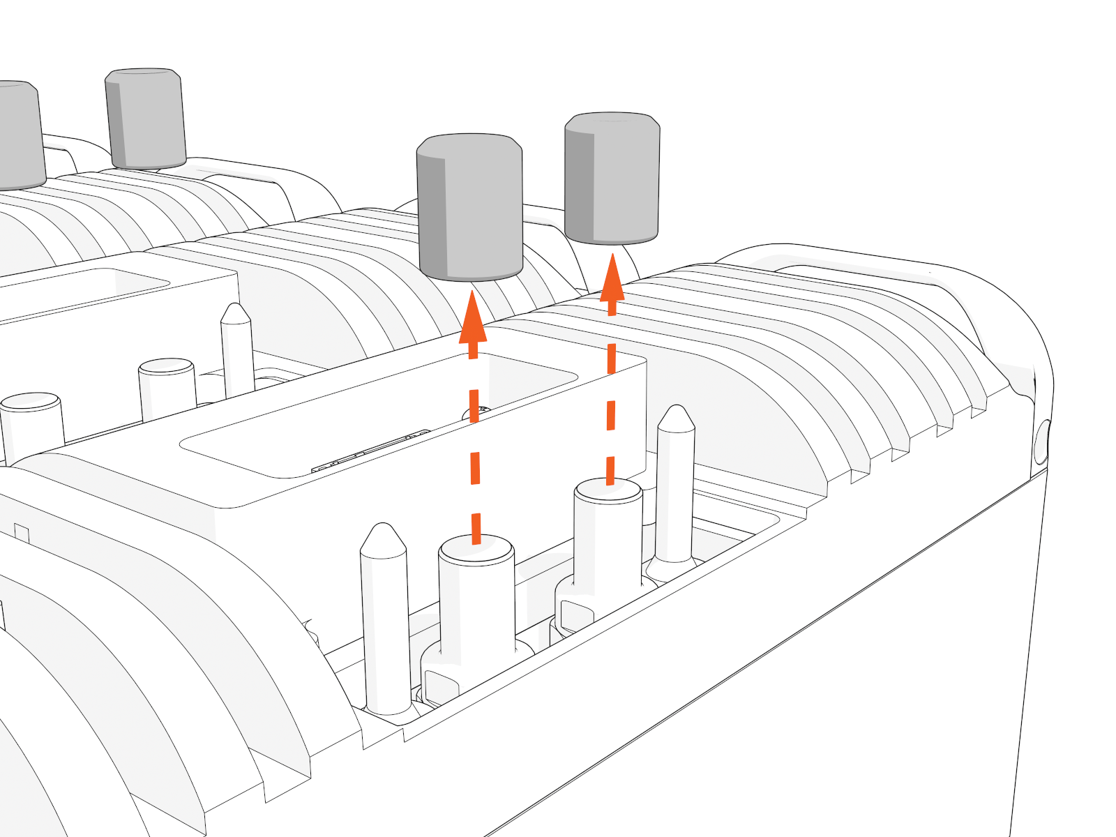 Remove caps from the coolant ports.