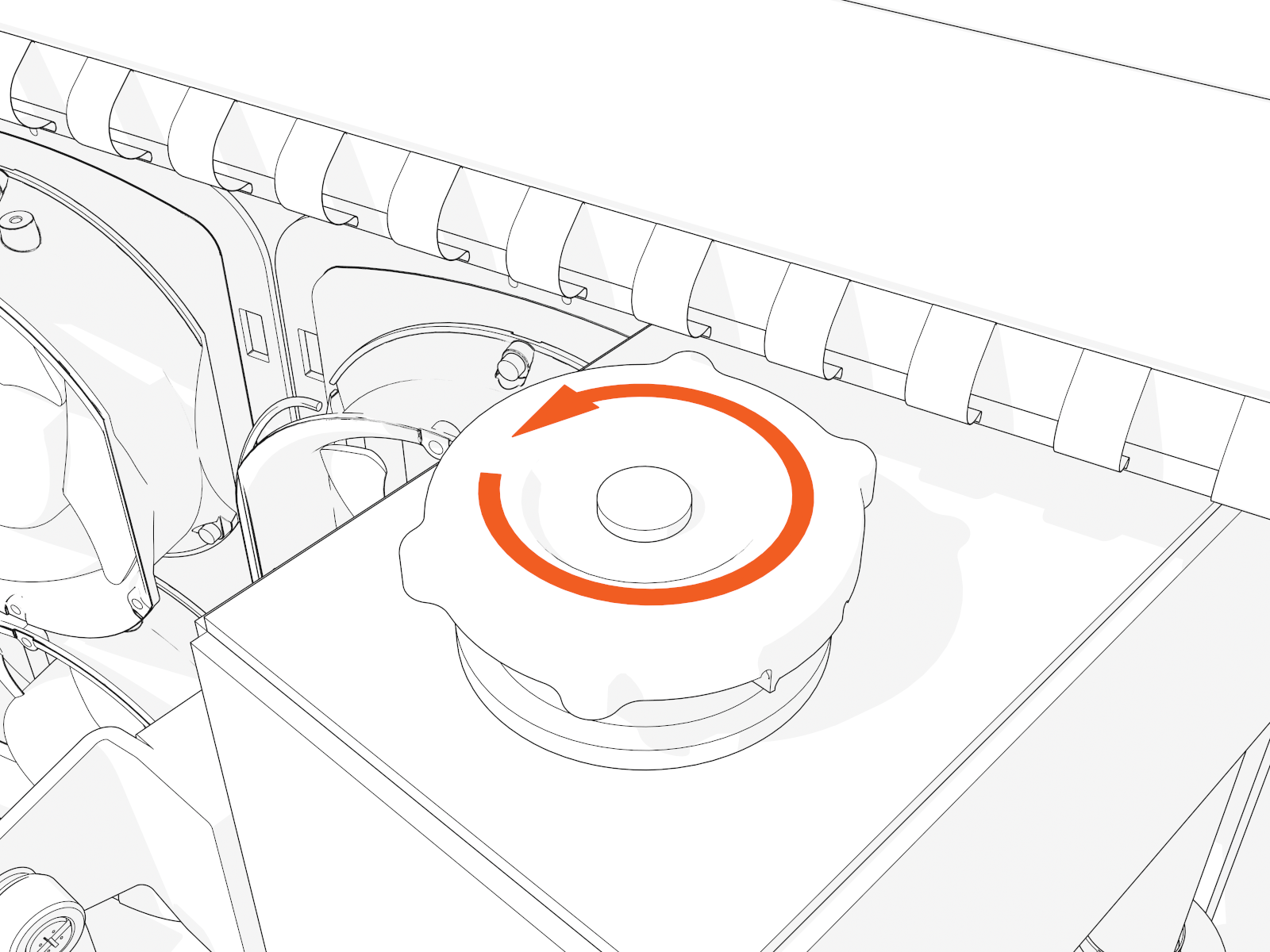 Push down and unscrew the cap.