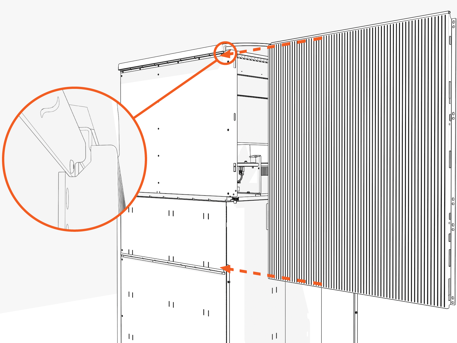 Slide the four side covers into the rails.