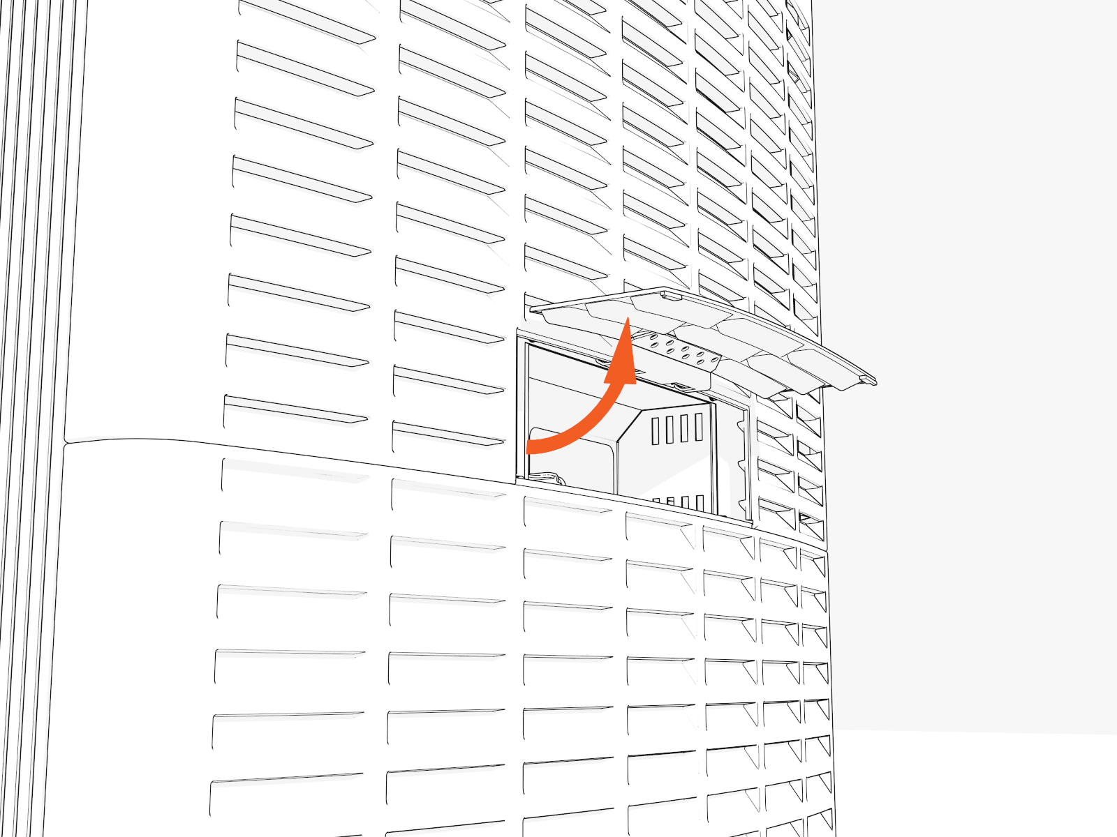 Lift open the security panel.