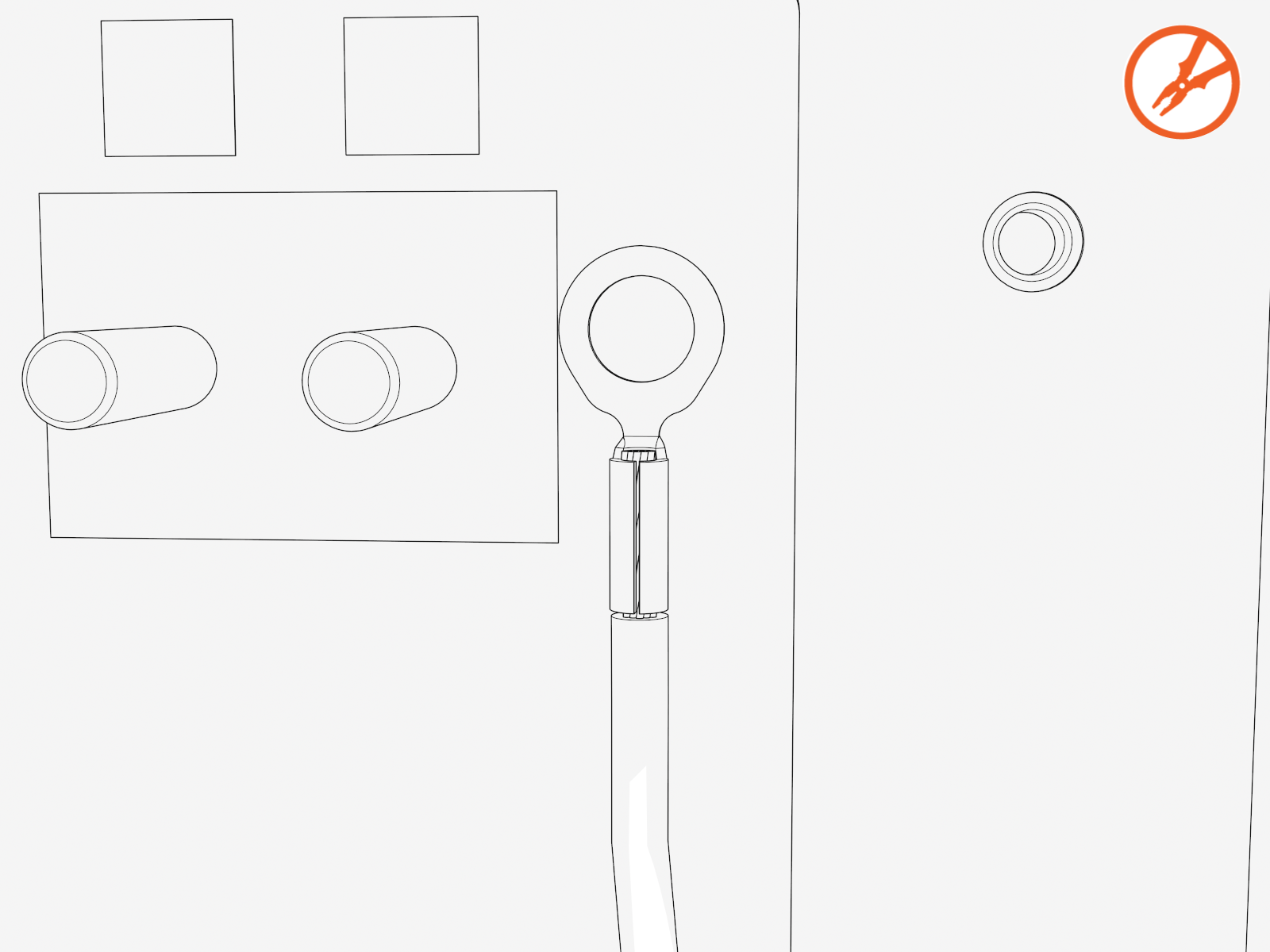 Crimp a 13 mm (1/2 in) single-hole lug onto the AC ground wire.