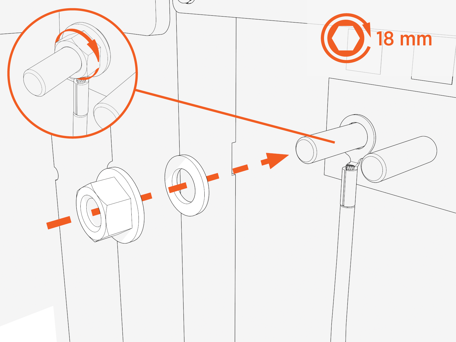 Connect the GND (protective earth) service wiring to the stud on the left side.