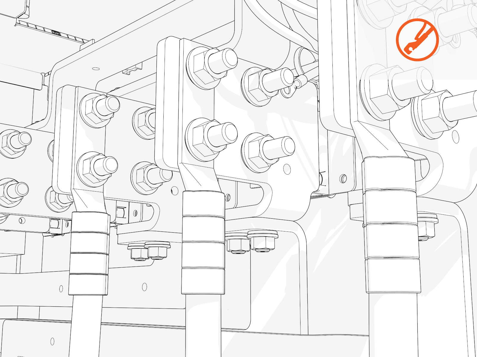 Strip and crimp an AC input lug onto each conductor.