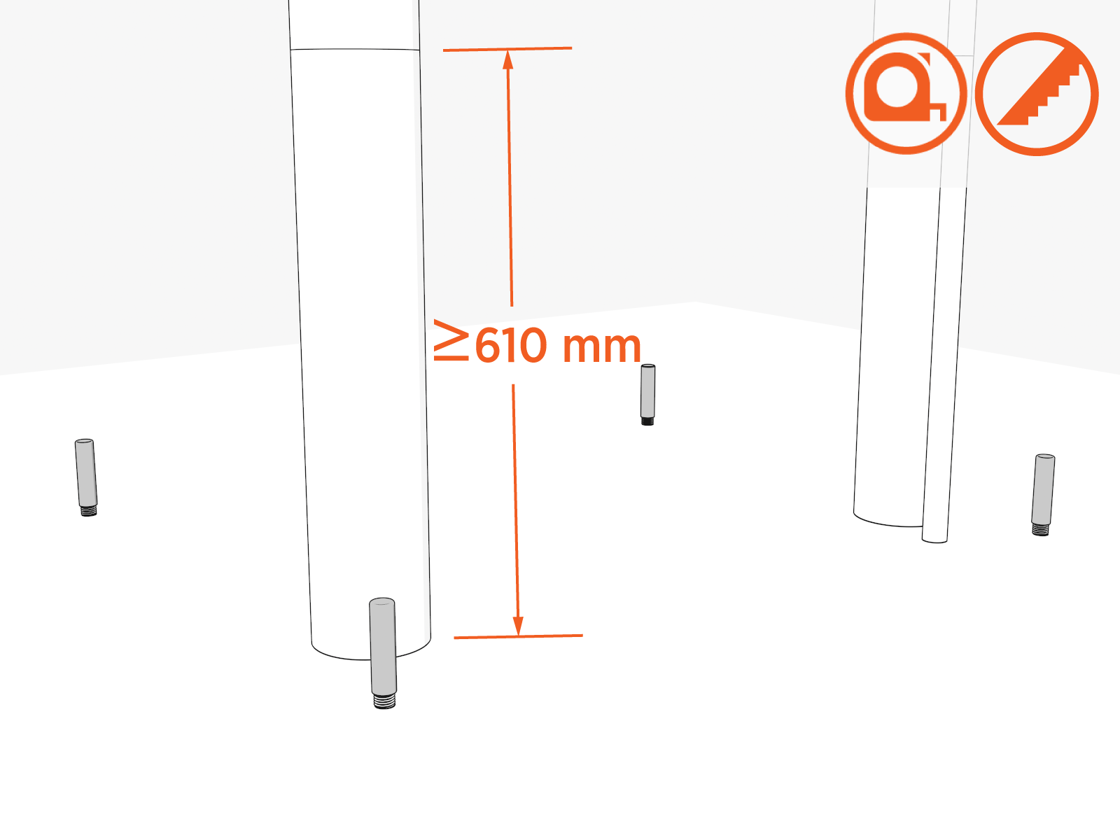 Ensure all stub-ups are at the required height. If armored cable is used, strip the outer jacket to the same height.
