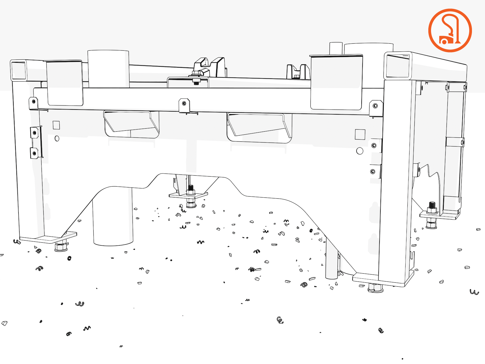 Vacuum all metal shavings and any other debris.