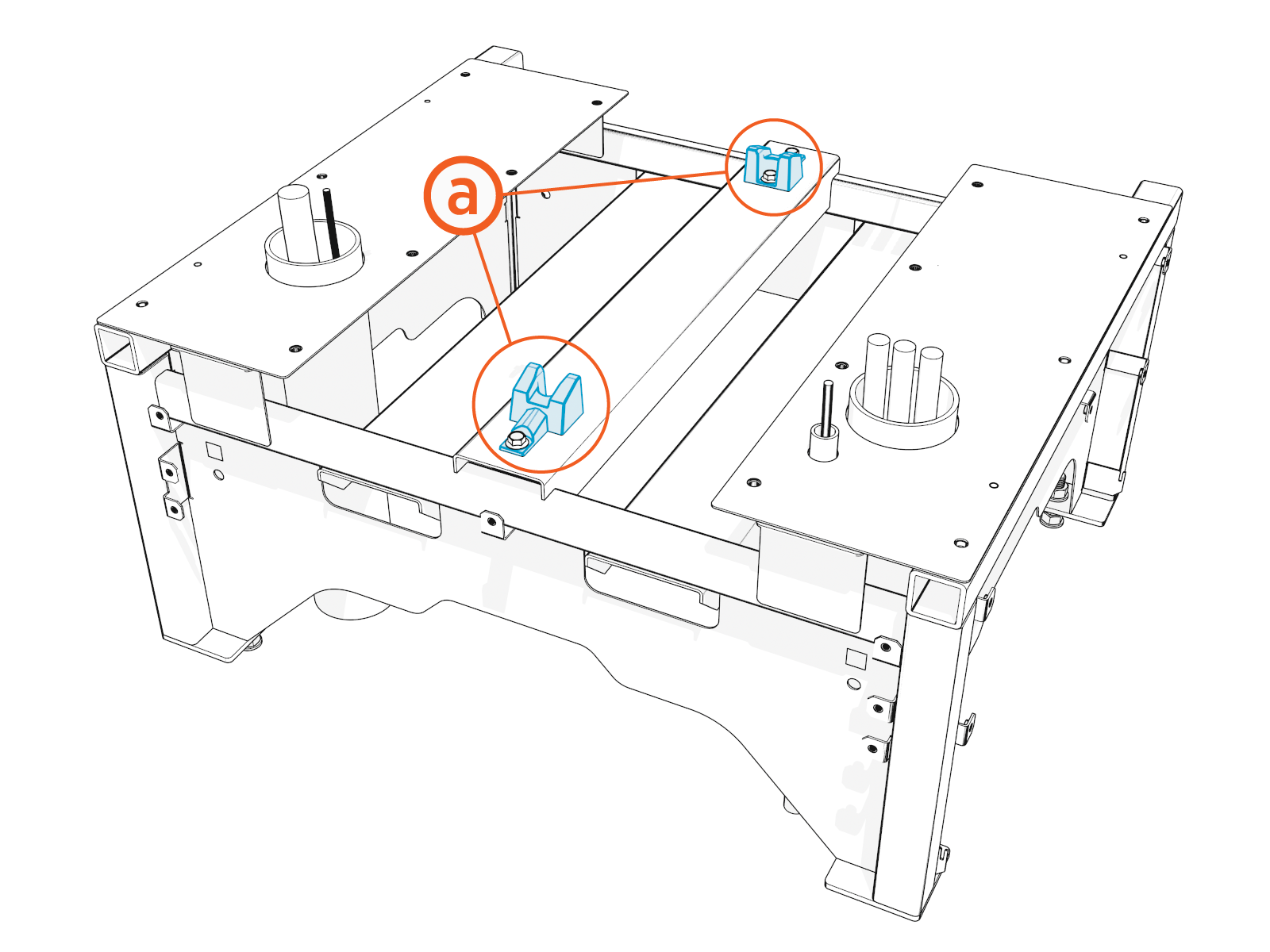Position the enclosure within the distances specified here, that is both front to back as well as side to side distances of the nominal hole alignment while lowering it onto the pedestal.