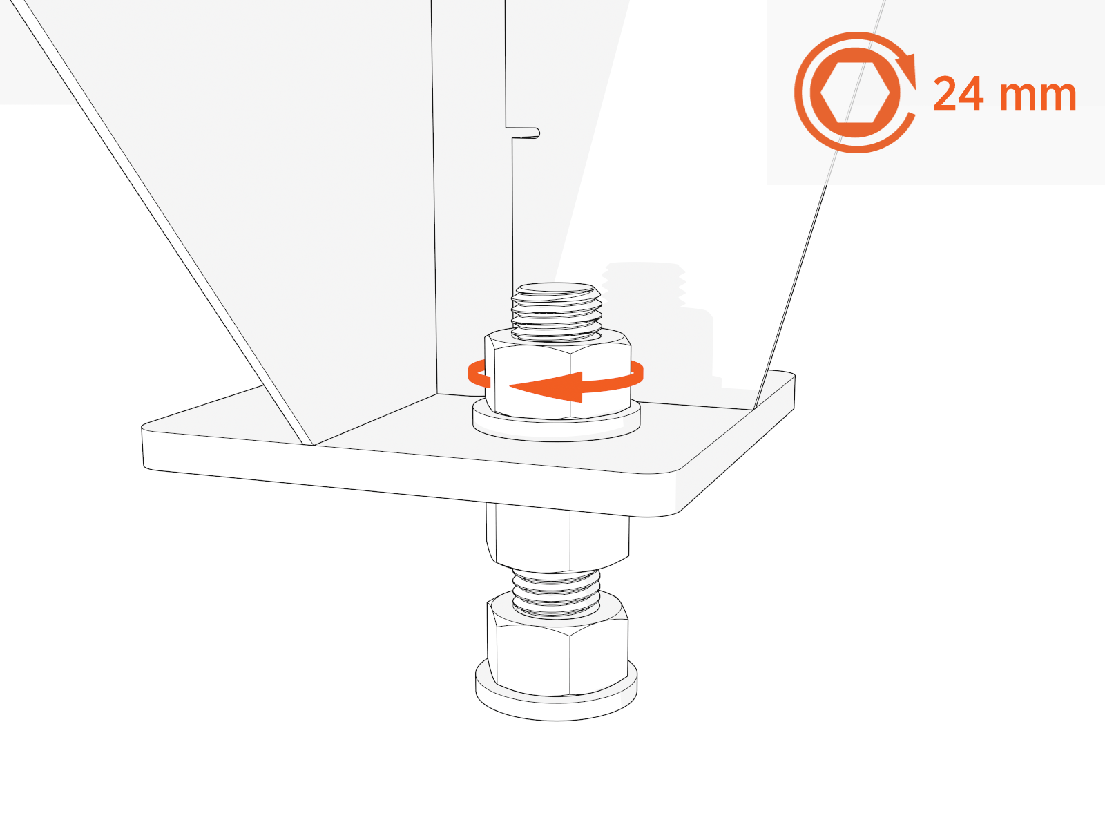 Torque all top nuts to 95 Nm (70 ft-lb).