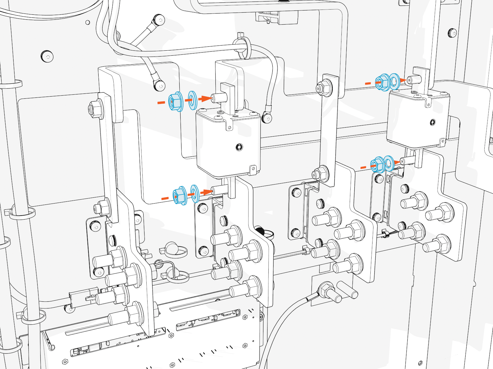 Two fuses and two bus bars