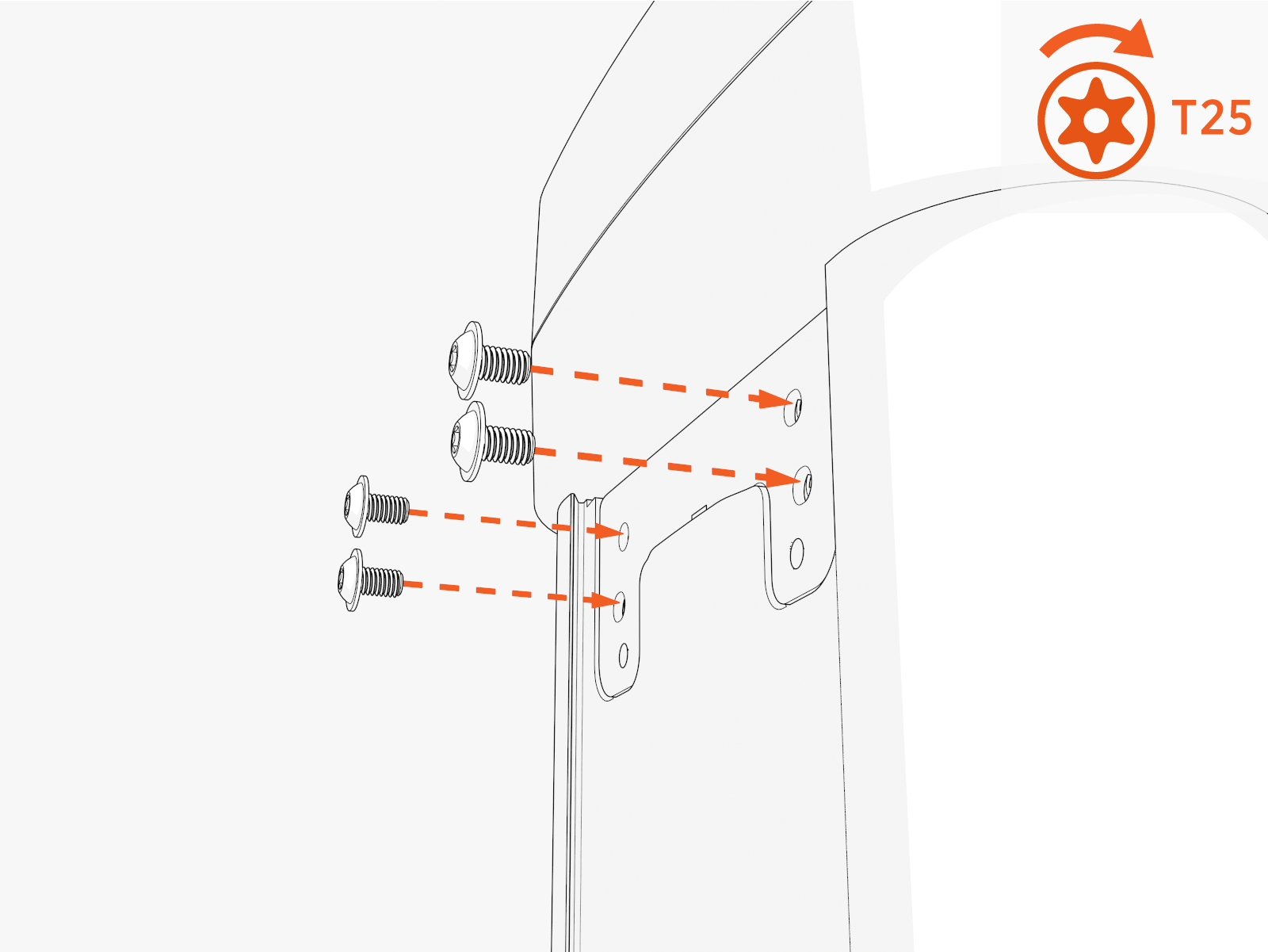Torque to 5.6 Nm or 50 in-lb using T30 Torx screwdriver