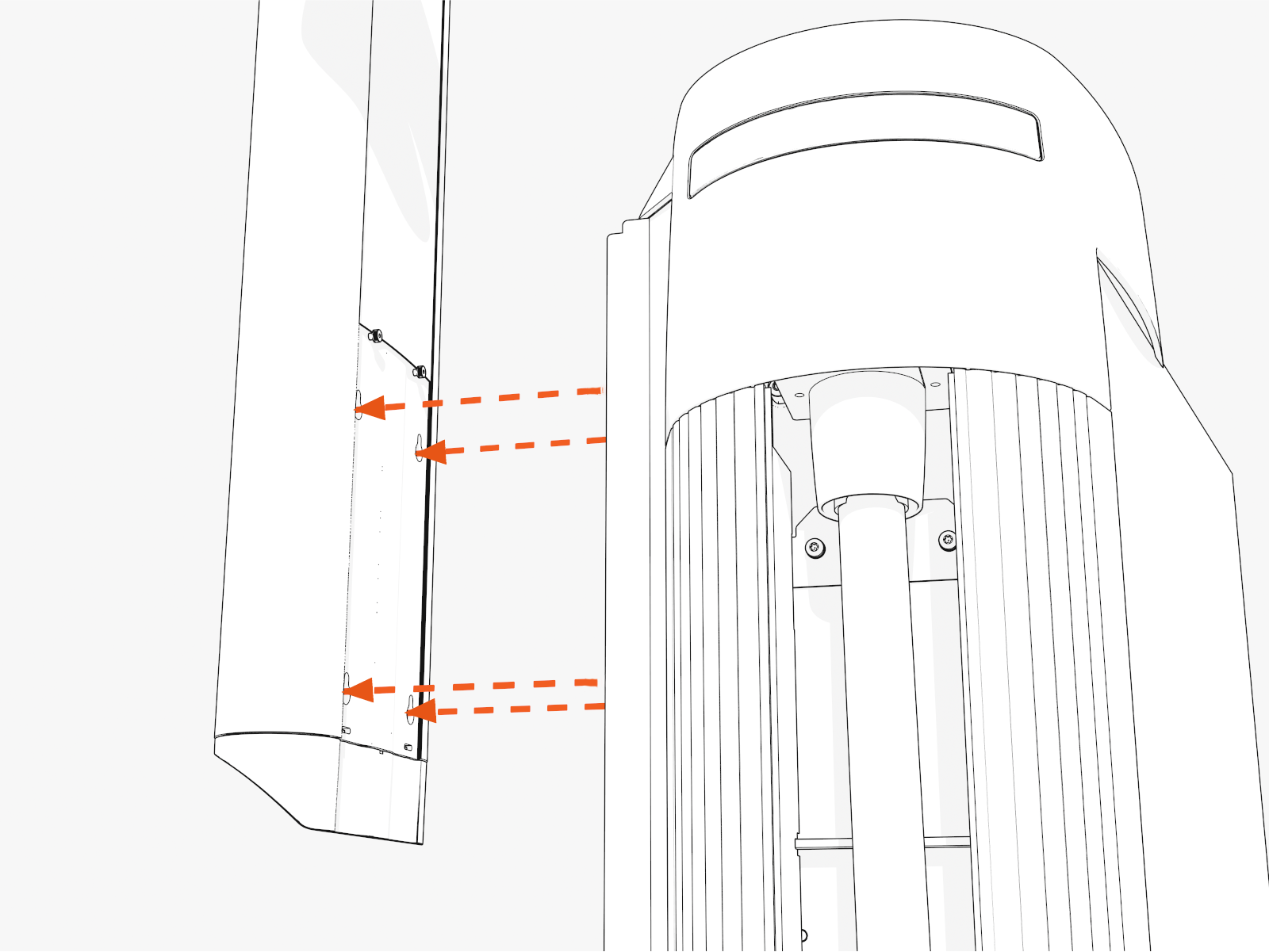 Slowly lift the mast to disengage the keyholes and remove.