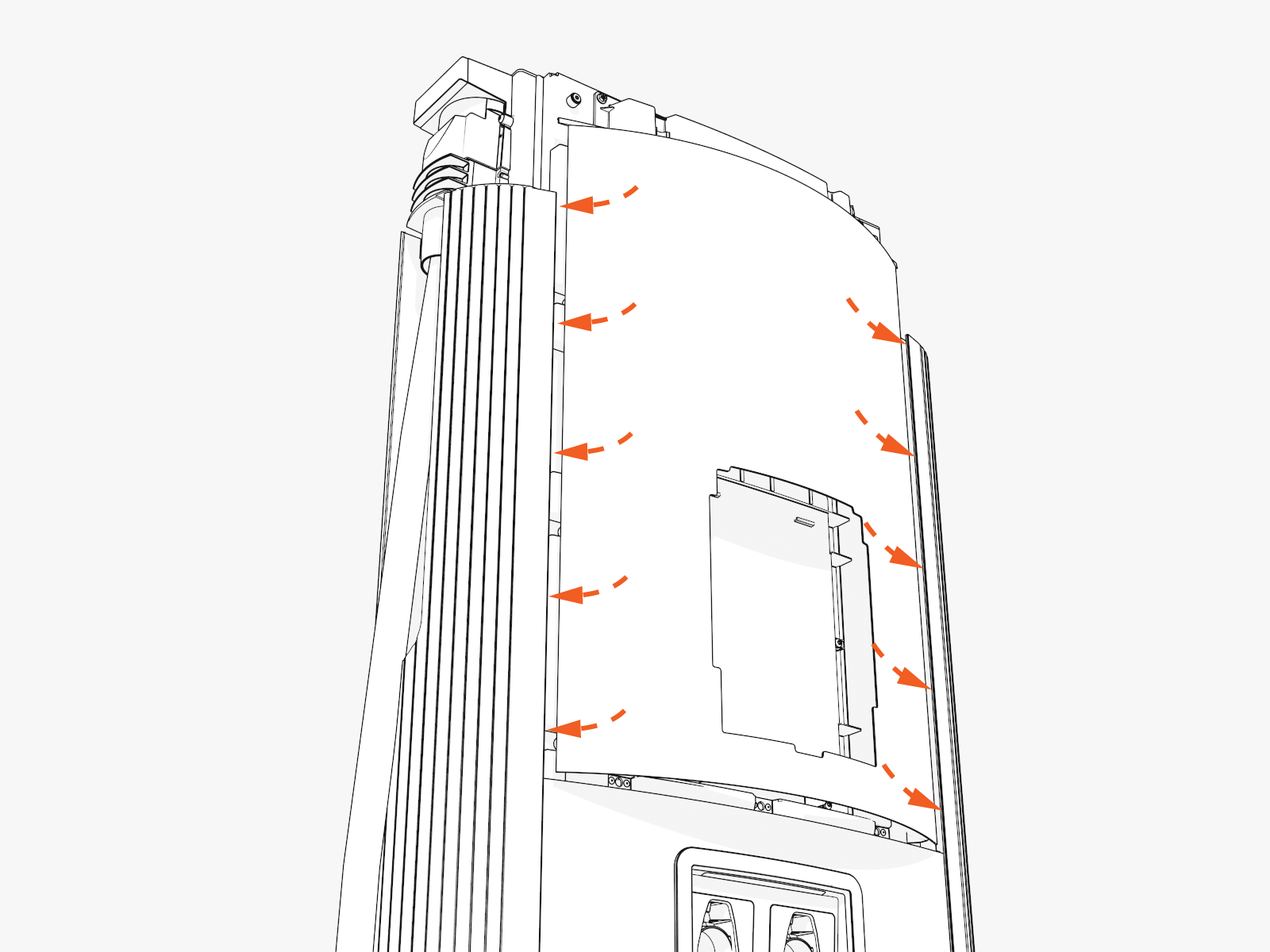 Insert the upper cover into each side.