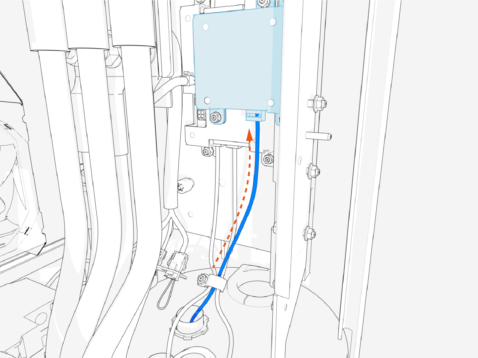 Technical illustration depicts the procedural step.
