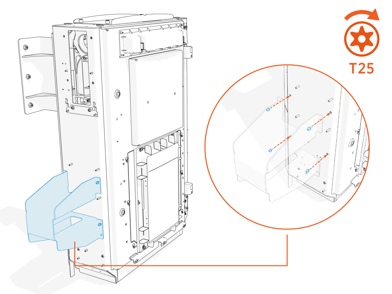 Technical illustration depicts the procedural step.