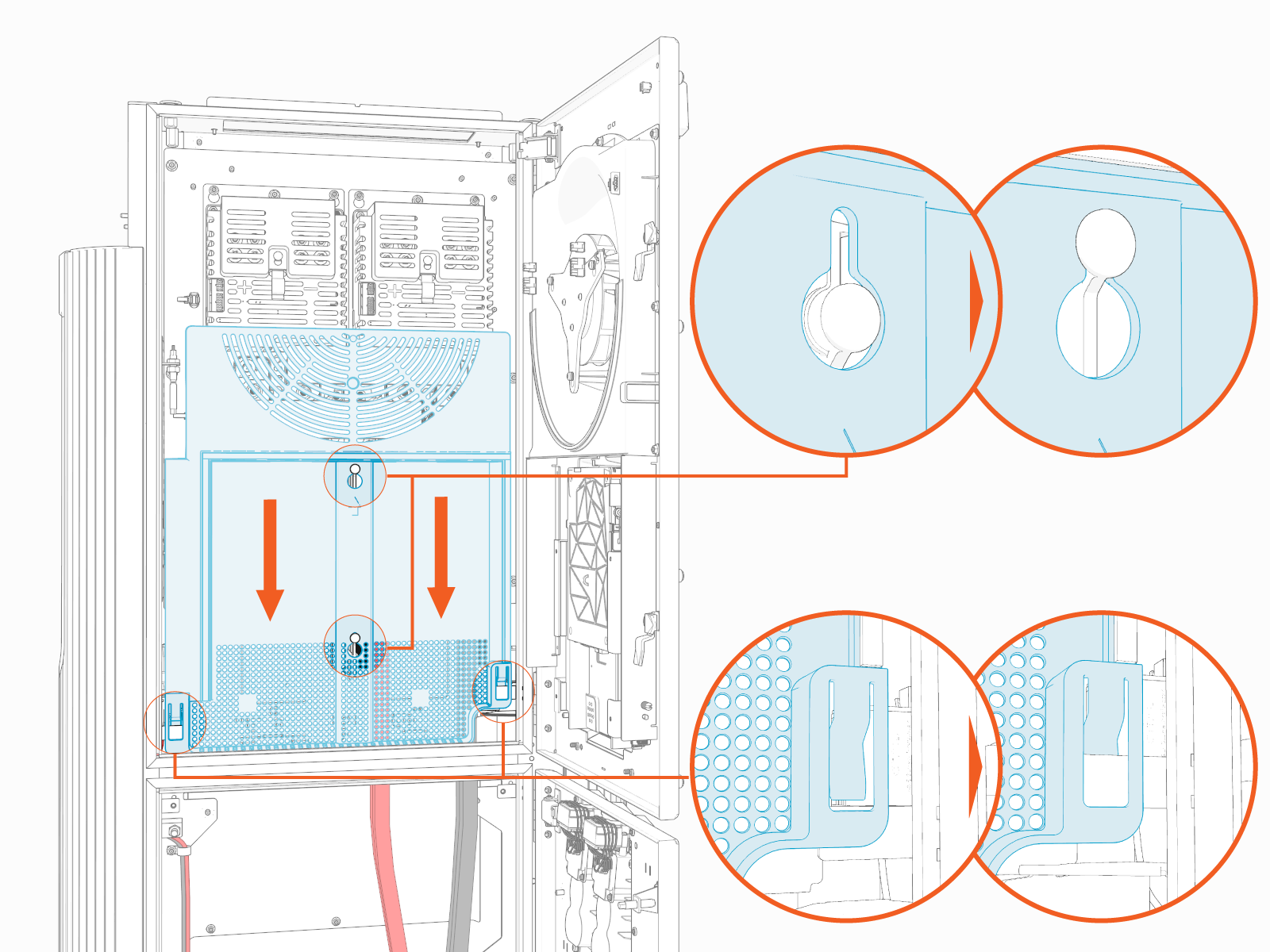 Technical illustration depicts the procedural step.