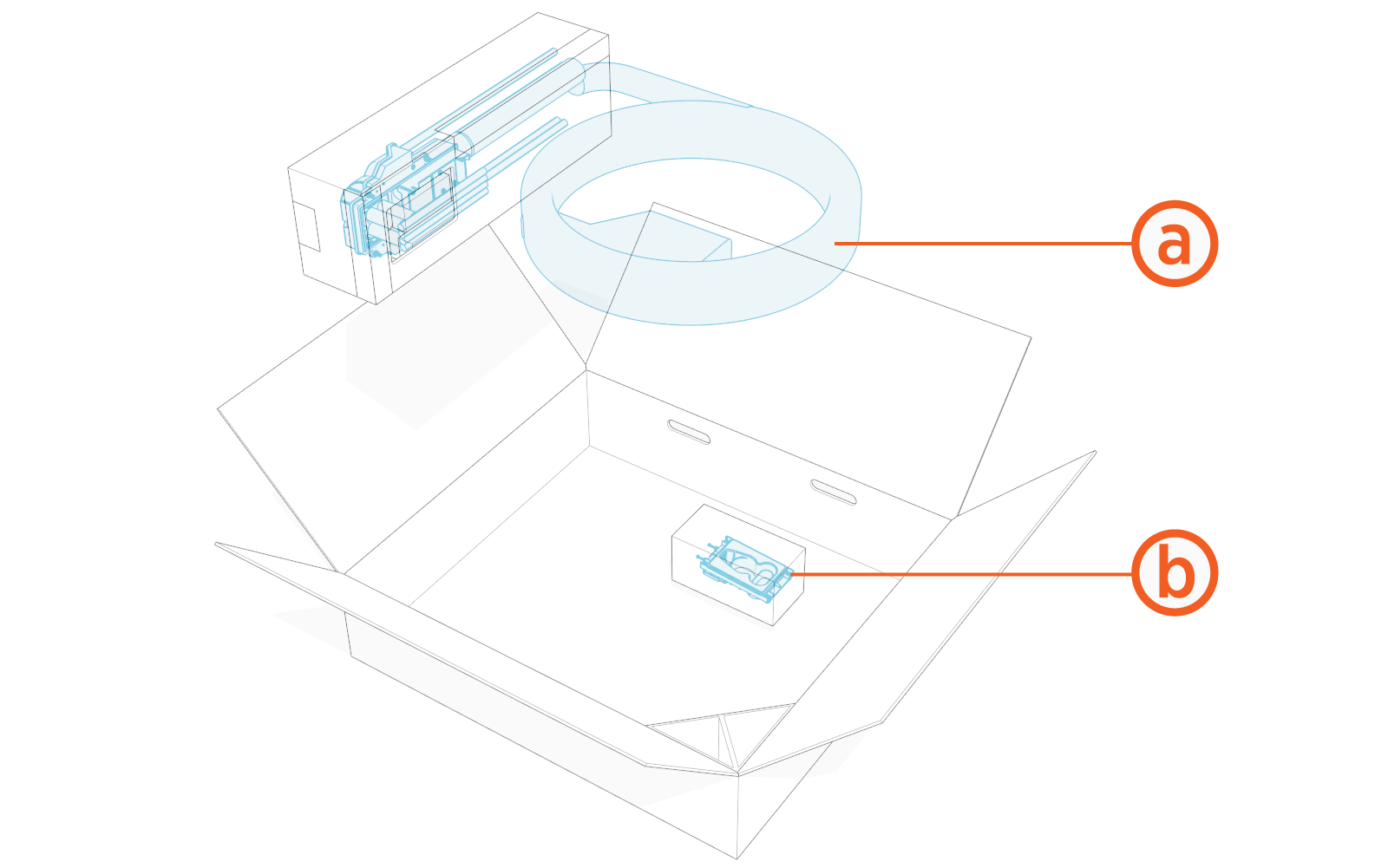 Labeled diagram of product, tools or parts.