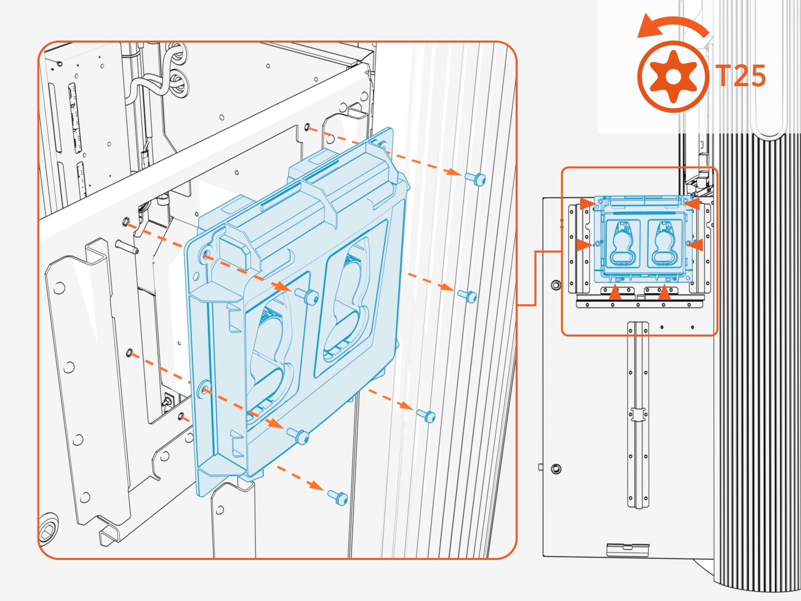 Technical illustration depicts the procedural step.