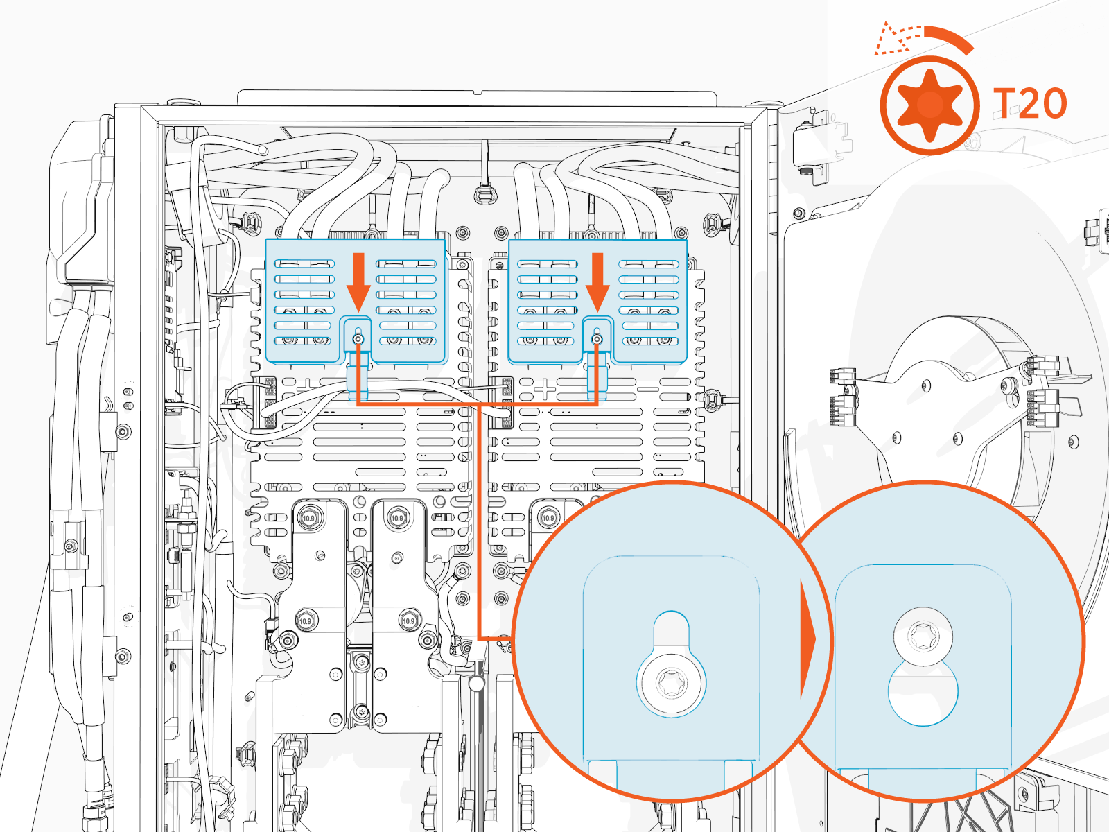 Technical illustration depicts the procedural step.