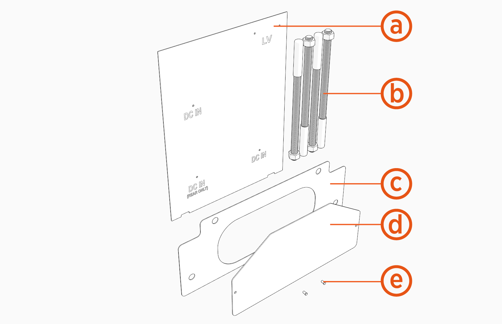 Labeled diagram of product, tools or parts.