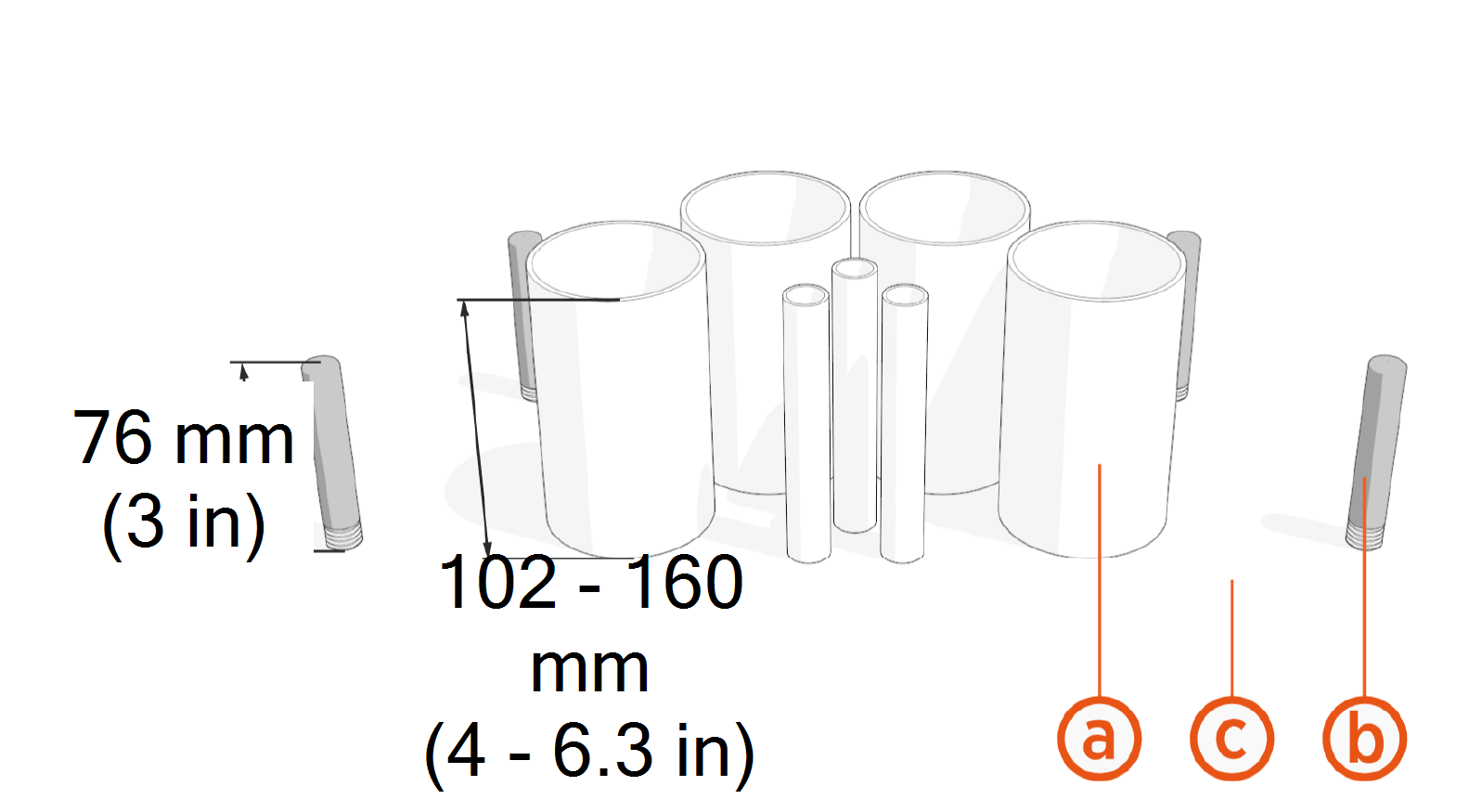 Labeled diagram of product, tools or parts.