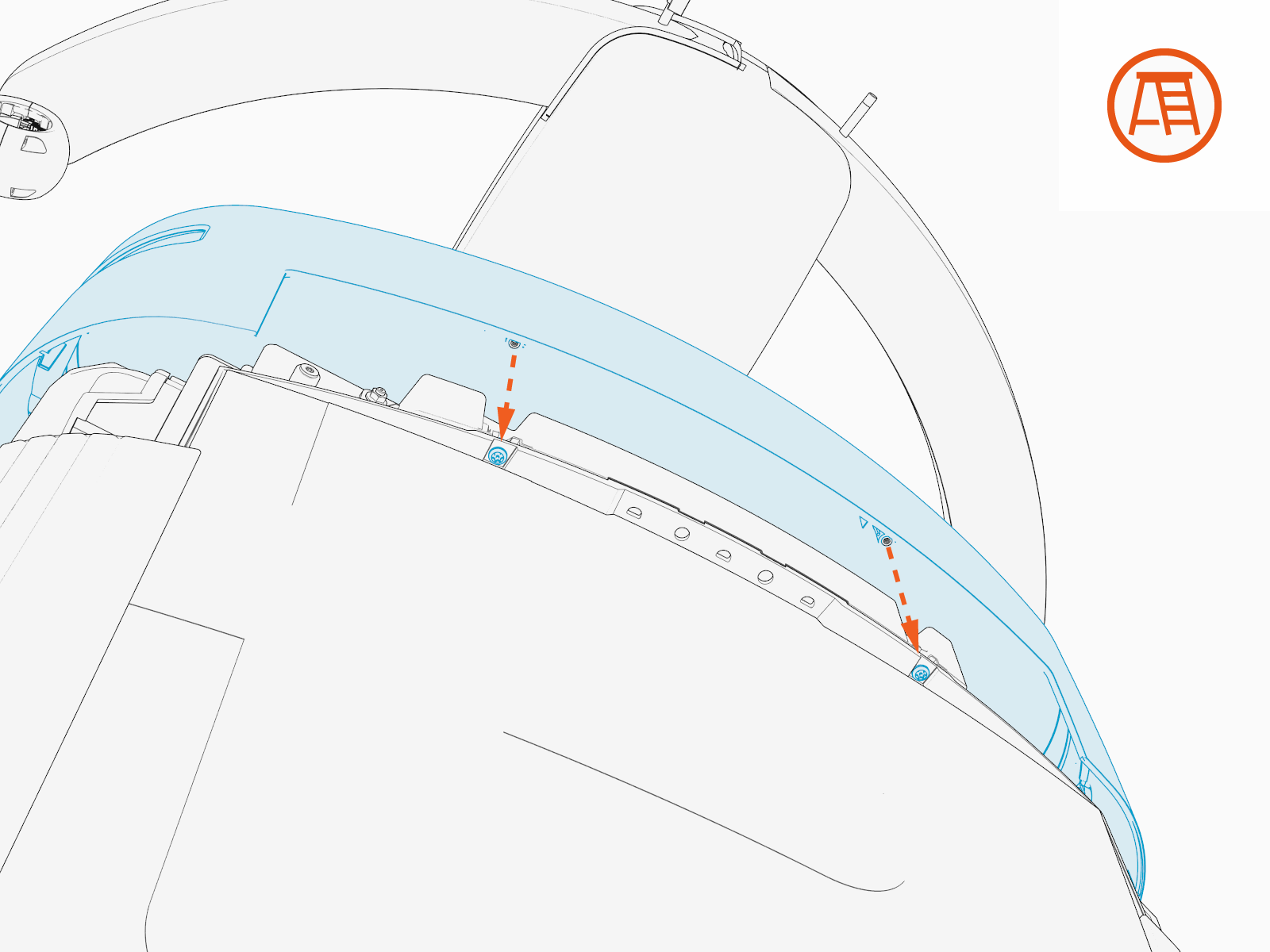 Technical illustration depicts the procedural step.