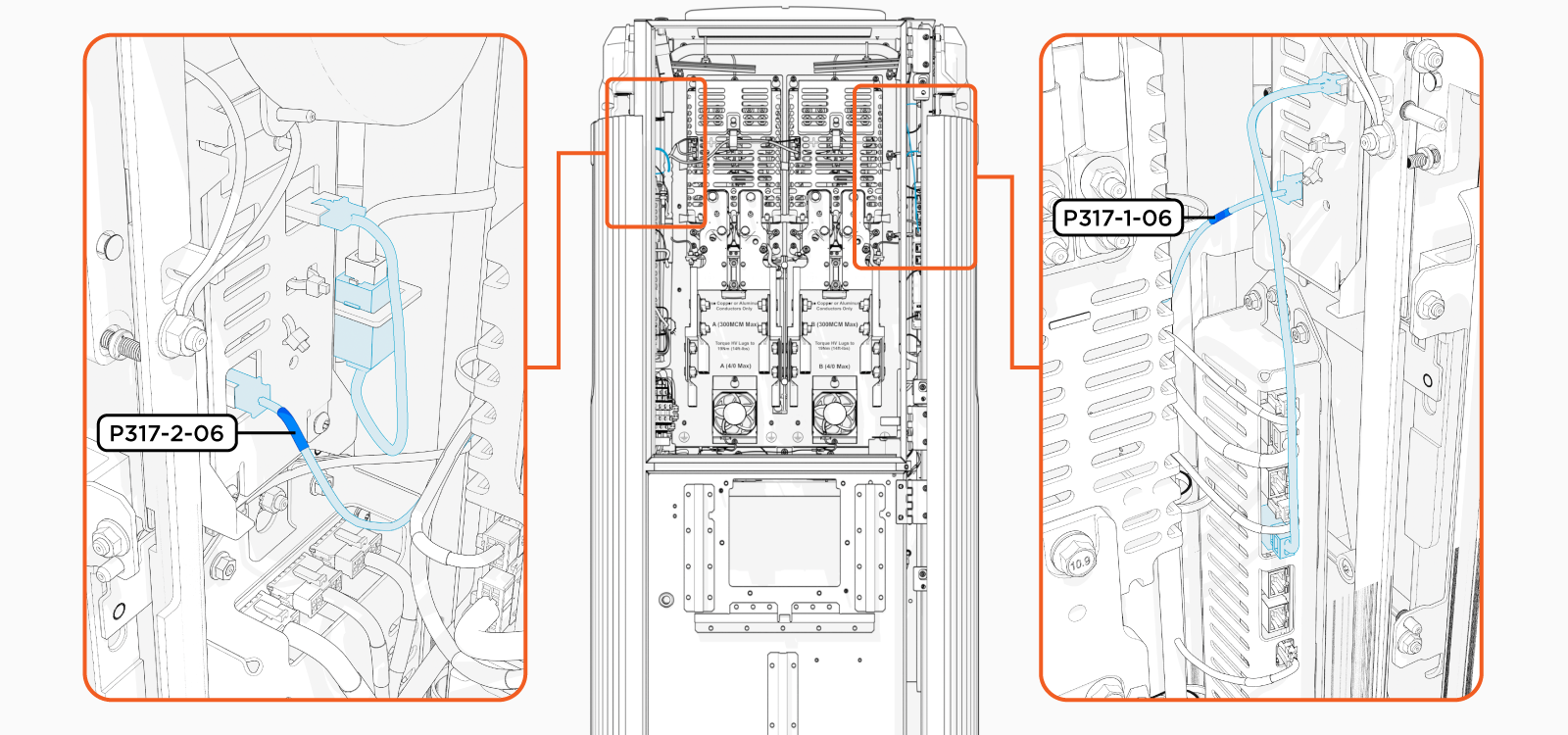 Non-LCC wire and cable connections