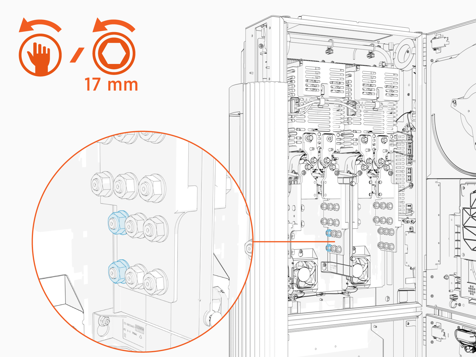 Technical illustration depicts the procedural step.