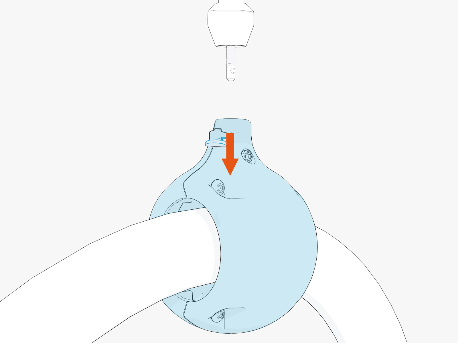 Technical illustration depicts the procedural step.