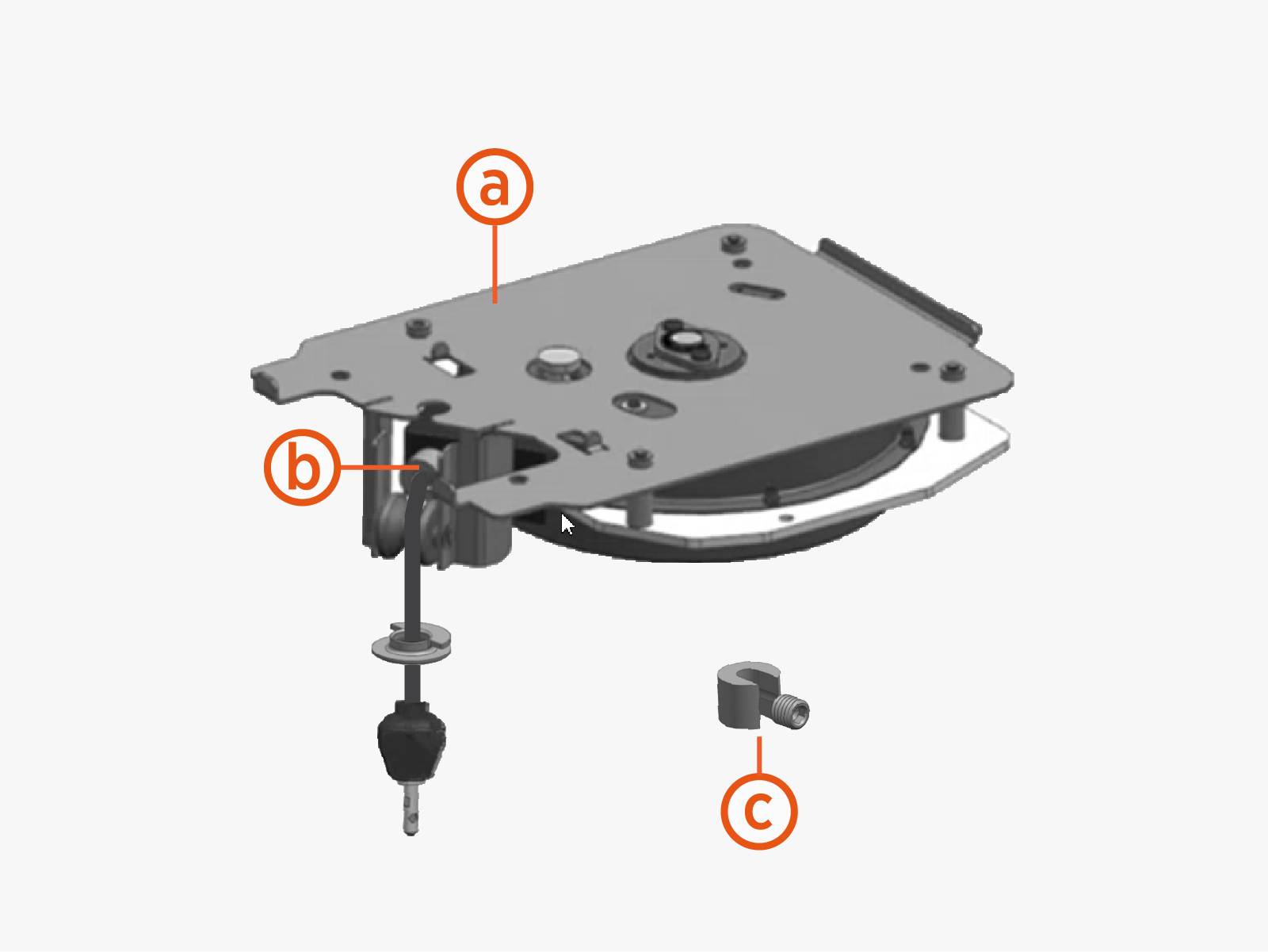 Labeled diagram of product, tools or parts.