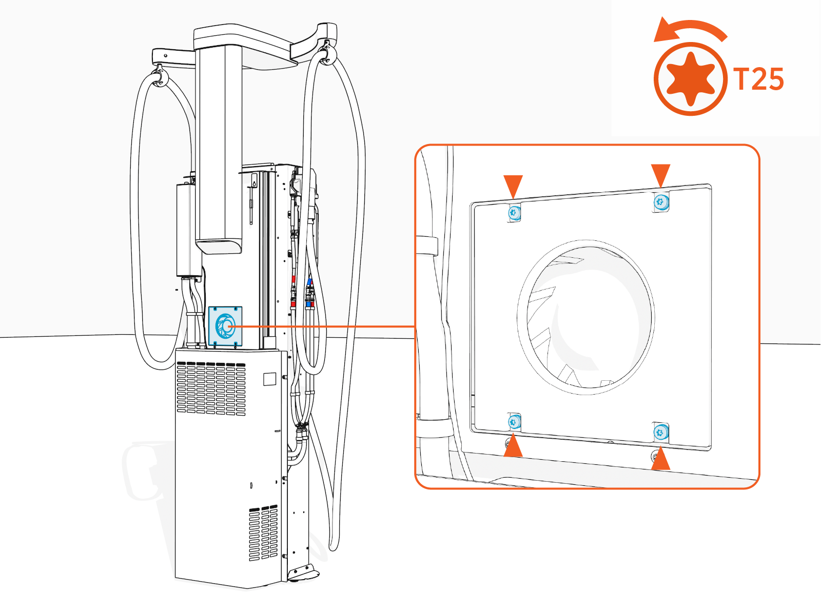 Technical illustration depicts the procedural step.