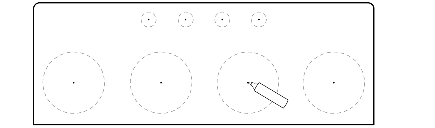 Use a marker to mark pilot hole locations on the Surface Conduit Entry gland plate