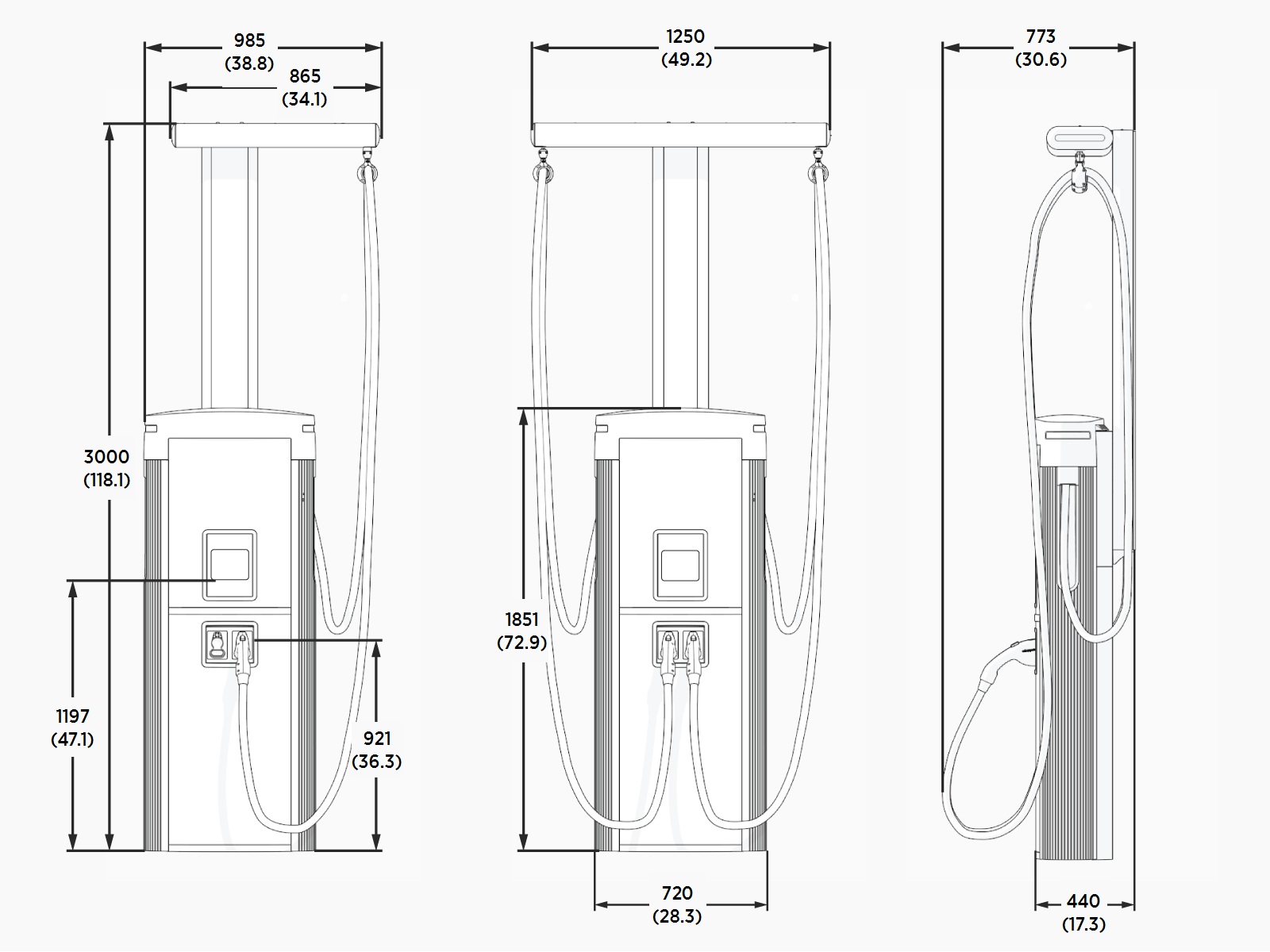 Pedestal-Mount Power Link With Non LCC, Single or Dual Cable, and Tall CMK