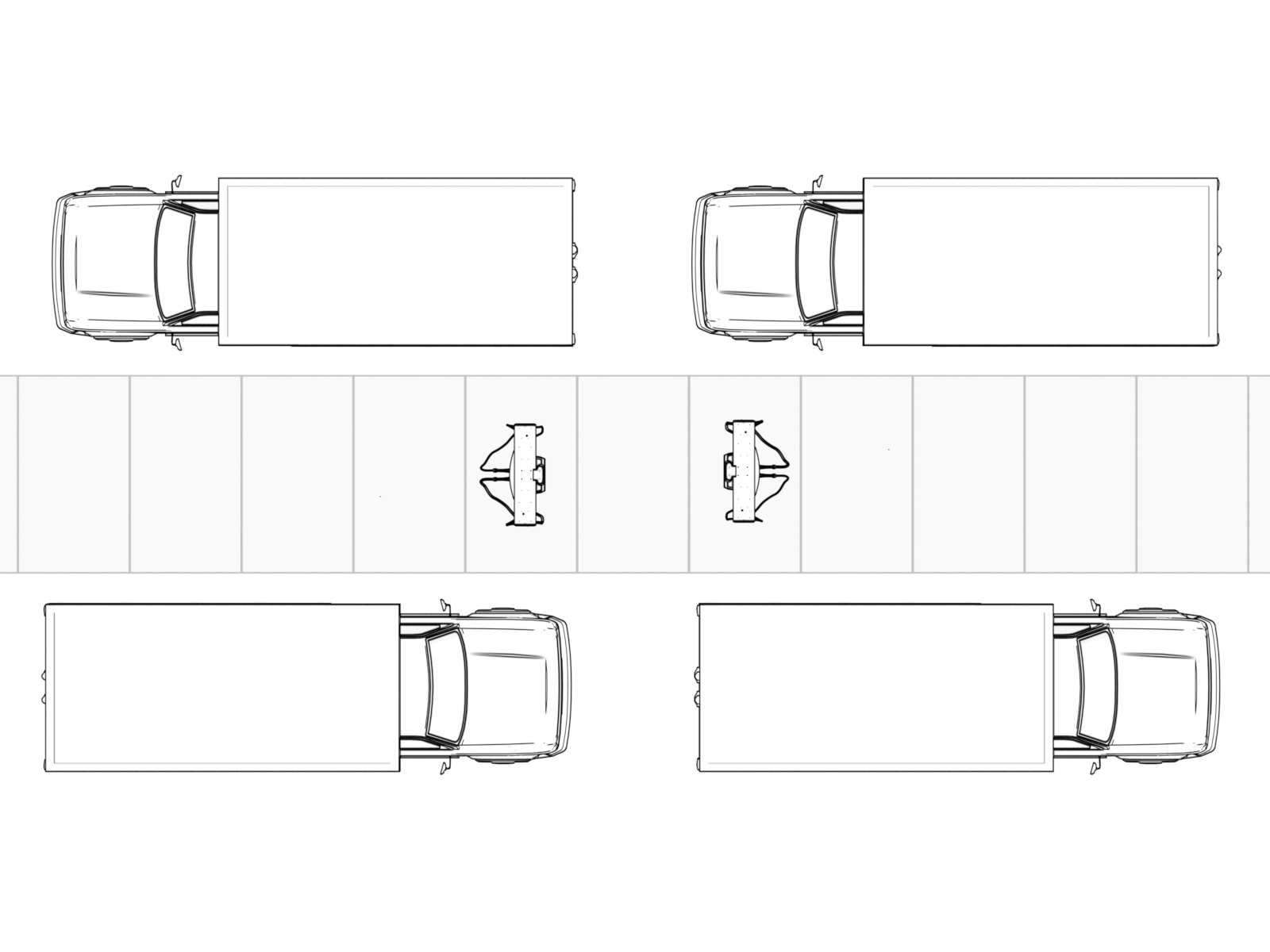 Island parking  top down view