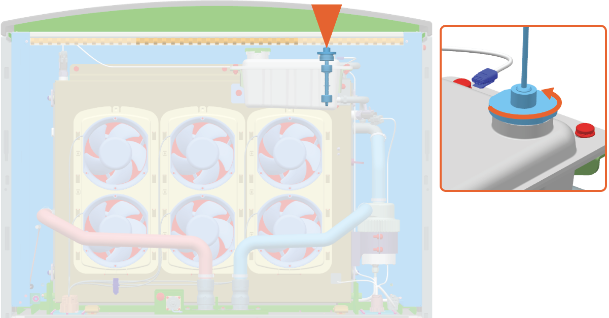 Unscrew the sensor cap to remove the sensor.
