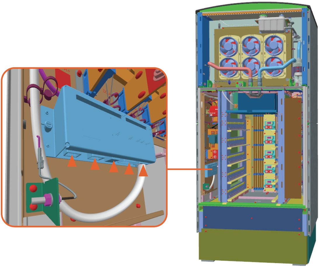 Disconnect the five cables. But, do not pull the cables, but pull only the connector.