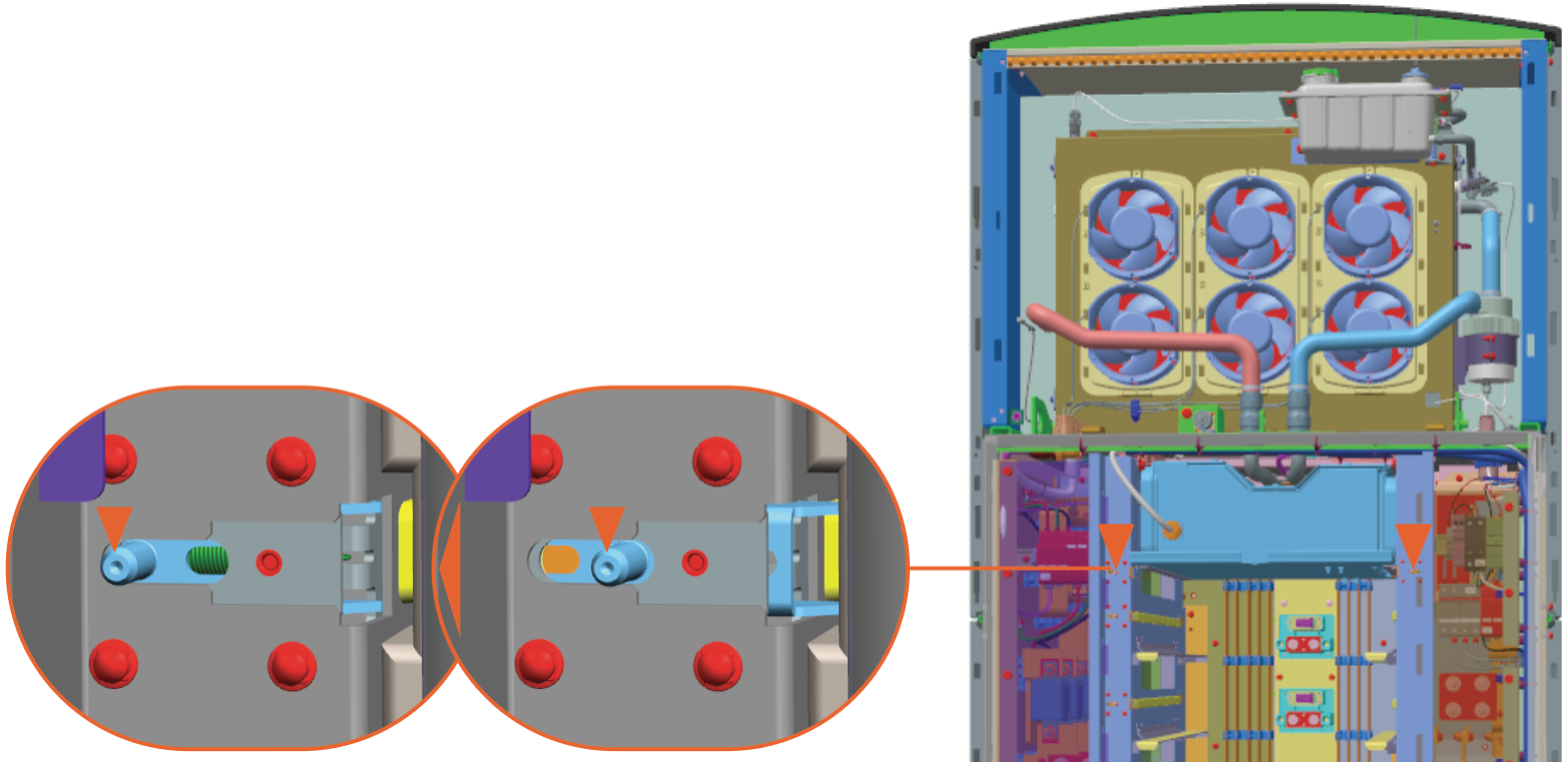 Pull the two latches