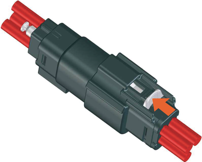 Plug in the connector and then push the white color latch on the connector.