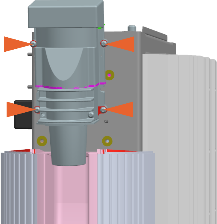 Loosen the four M5 screws using T25 security screwdriver  on the cable housing.