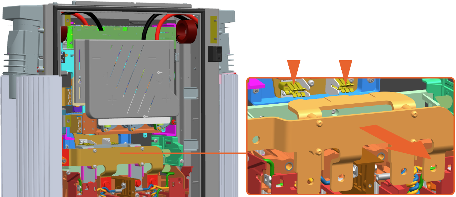 Pull the assembly out of the two bar clips.